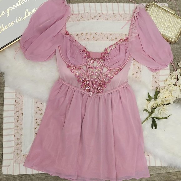 ISO For Love and Lemons Pink Slip Dress - Picture 1 of 1